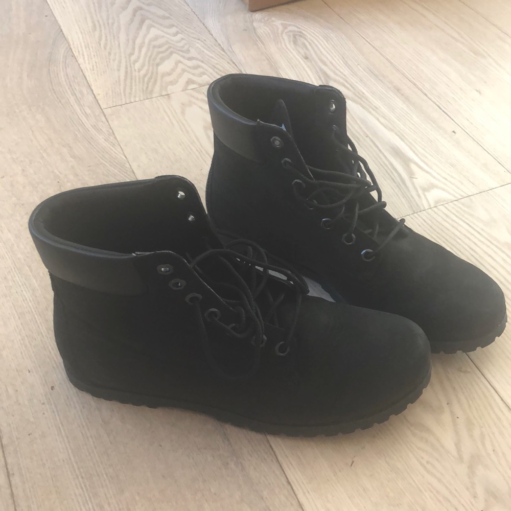 Timberland Joslin Black Leather Sneaker Boots 7